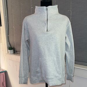 Light Gray Quarter-Zip Sweatshirt